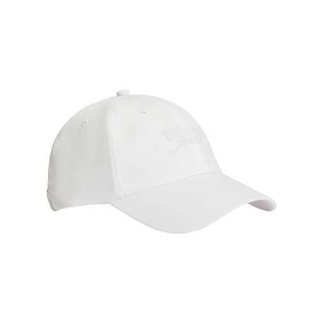 Casquette en coton biologique blanche unie avec fermeture strapback