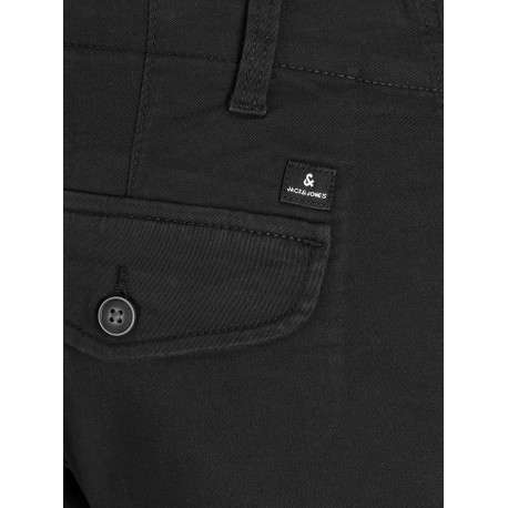 Pantalon Cargo noir uni à coupe ample et une fermeture zippée boutonnée - Image 6