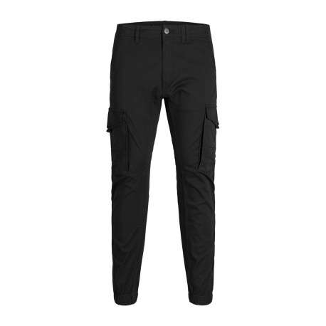 Pantalon Cargo noir uni à coupe ample et une fermeture zippée boutonnée - Image 8