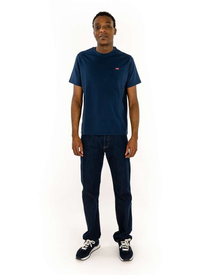 T-shirt bleu uni avec une...