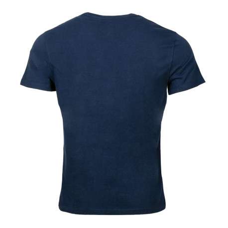 T-shirt bleu uni avec une coupe droite un col rond et des manches courtes - Image 3