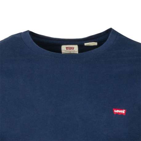 T-shirt bleu uni avec une coupe droite un col rond et des manches courtes - Image 4