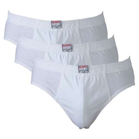 Lot de 3 slips en coton blanc unis à coupe fermée et taille élastiquée