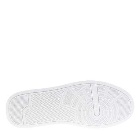 Tennis en cuir blanches avec semelle à talon plat et contrefort contrasté - Image 6