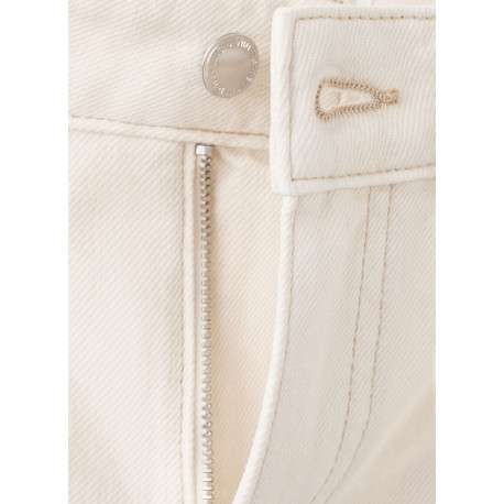 Jean en coton écru uni pourvu d'une coupe bootcut et d'une taille haute - Image 7