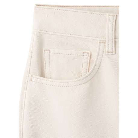 Jean en coton écru uni pourvu d'une coupe bootcut et d'une taille haute - Image 8