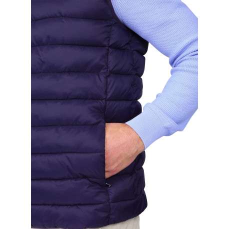 Doudoune marine unie avec une coupe droite et une fermeture zippée - Image 3