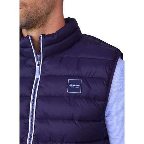 Doudoune marine unie avec une coupe droite et une fermeture zippée - Image 4