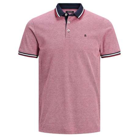 Polo pour homme rose en coton avec une coupe droite et logo brodé sur la poitrine - Image 3