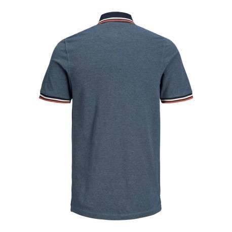 Polo pour homme bleu uni en coton avec une coupe droite et un col boutonné - Image 6