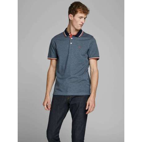 Polo pour homme bleu uni en coton avec une coupe droite et un col boutonné - Image 7