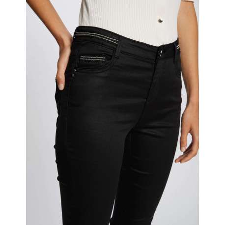 Pantalon 5 Poches noir uni avec des liserés et une coupe slim - Image 10