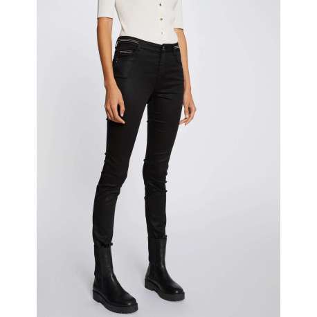 Pantalon 5 Poches noir uni avec des liserés et une coupe slim - Image 11