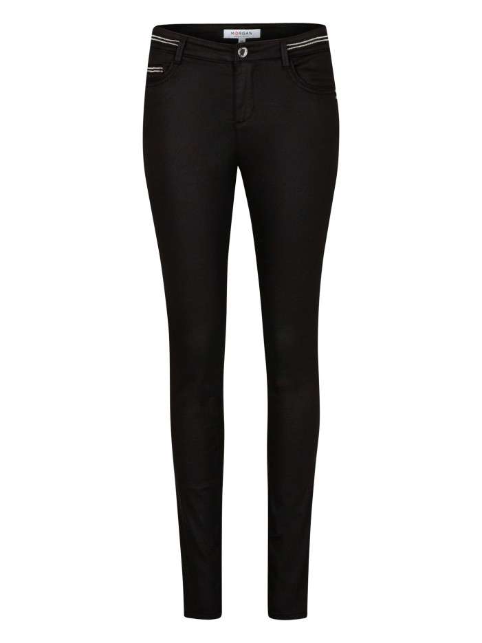 Pantalon 5 Poches noir uni...