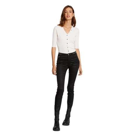 Pantalon 5 Poches noir uni avec des liserés et une coupe slim - Image 3
