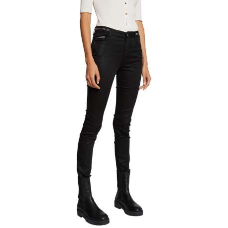 Pantalon 5 Poches noir uni avec des liserés et une coupe slim - Image 4