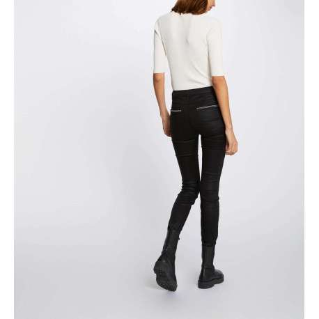 Pantalon 5 Poches noir uni avec des liserés et une coupe slim - Image 8
