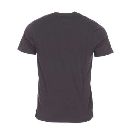 T-shirt noir en coton uni avec un col rond et une coupe droite - Image 2