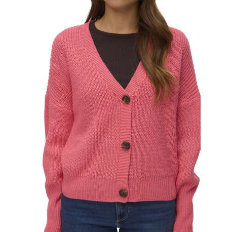 Gilet corail uni avec une coupe droite et des manches longues - Image 2