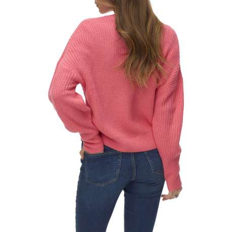 Gilet corail uni avec une coupe droite et des manches longues - Image 3