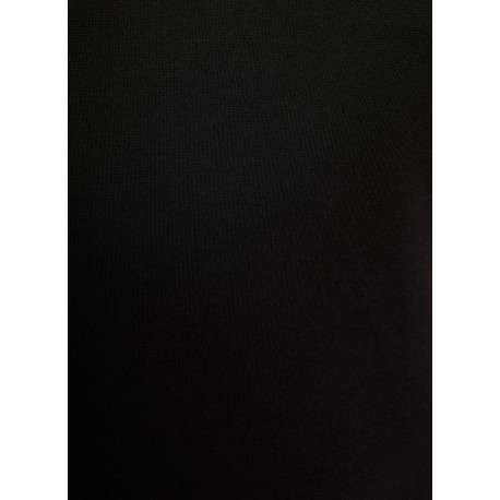 Robe longue noire unie pourvue d'une coupe droite et d'un décolleté en V - Image 2