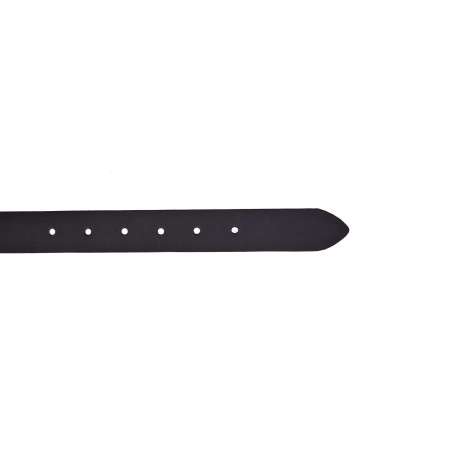 Ceinture en cuir noir avec une boucle métallique argentée ovale - Image 4