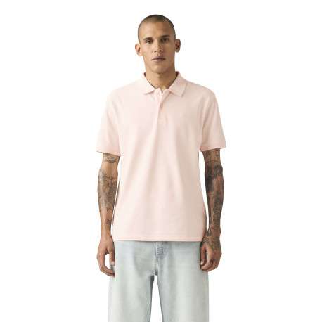 Polo en coton rose uni avec une coupe droite et un col boutonné - Image 3