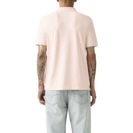 Polo en coton rose uni avec une coupe droite et un col boutonné - Image 4
