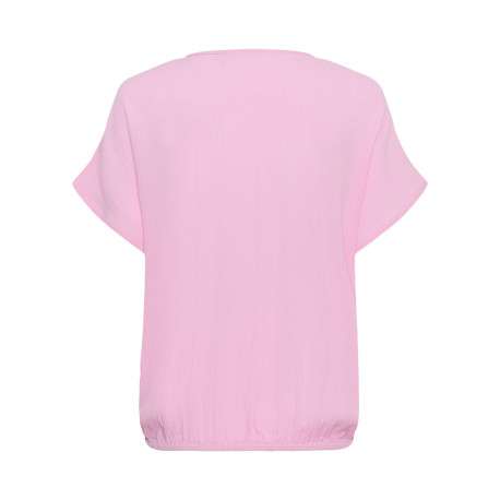 Top rose uni pourvu d'une coupe ample et de manches courtes - Image 2