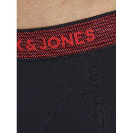 Lot de 3 Boxers noirs en coton unis avec ceinture rouge, bleue ou grise - Image 10