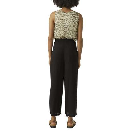 Pantalon Chino beige à taille élastiquée pourvu d'un motif abstrait - Image 3