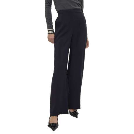 Pantalon chino noir coupe ample pourvu d'une taille élastiquée à l'arrière - Image 4