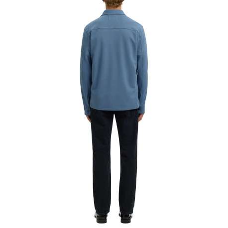 Surchemise bleue uni avec un col boutonné et des manches longues - Image 4