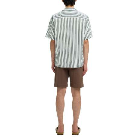 Chemise vert uni avec une coupe droite et des manches courtes - Image 4