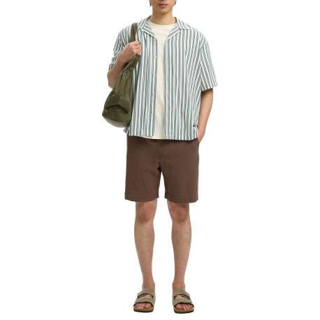 Chemise vert uni avec une coupe droite et des manches courtes - Image 6