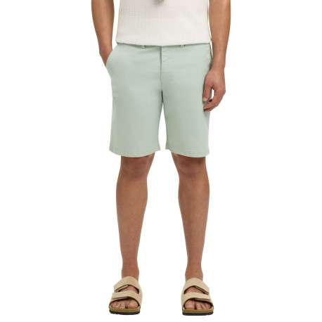 Short Chino en coton biologique vert d'eau uni avec une coupe droite - Image 5