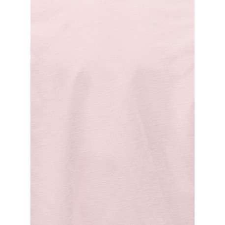 T-shirt en coton biologique rose uni avec une coupe droite et un col rond - Image 3