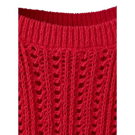 Top rouge uni sans manche pourvu d'un col rond et d'une coupe droite - Image 6