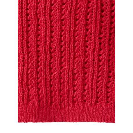 Top rouge uni sans manche pourvu d'un col rond et d'une coupe droite - Image 7