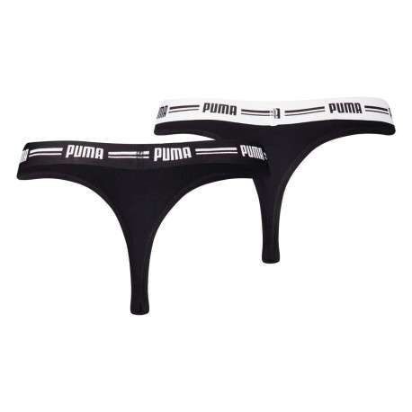 Lot de 2 strings noirs en coton mélangé unis logotypés - Image 2