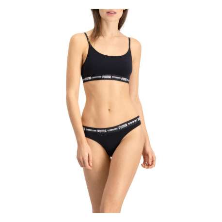Lot de 2 strings noirs en coton mélangé unis logotypés - Image 3