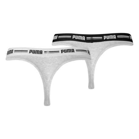 Lot de 2 strings gris en coton mélangé unis logotypés - Image 2