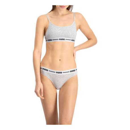 Lot de 2 strings gris en coton mélangé unis logotypés - Image 3