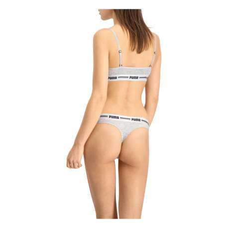 Lot de 2 strings gris en coton mélangé unis logotypés - Image 4