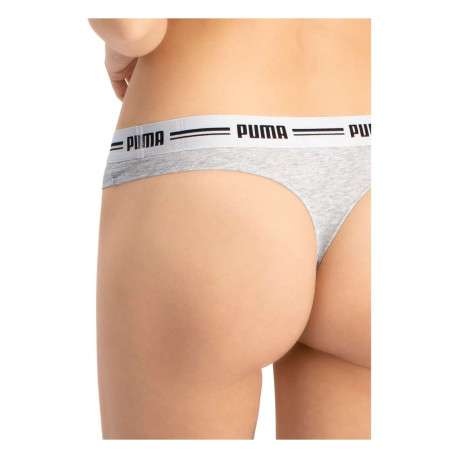 Lot de 2 strings gris en coton mélangé unis logotypés - Image 7