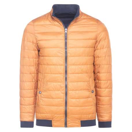 Blouson marine et orange réversible coupe droite col camionneur - Image 4