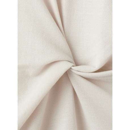 Robe longue beige unie pourvue de manches courtes et d'une coupe ajustée - Image 7
