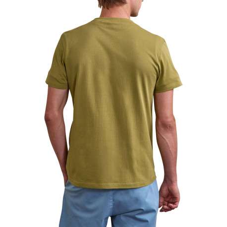 T-shirt en coton kaki uni avec une coupe droite et un col rond - Image 4
