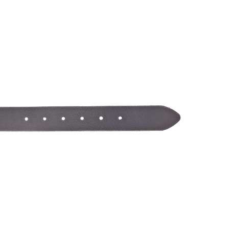 Ceinture en cuir noir avec une boucle métallique argentée ovale - Image 3