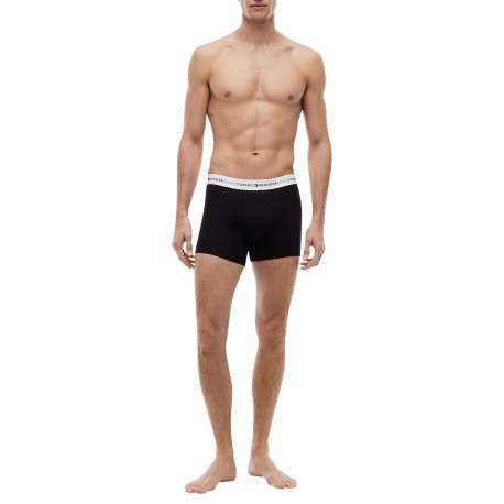 Lot de 3 boxers longs en coton noirs unis pourvus d'une taille élastiquée - Image 3